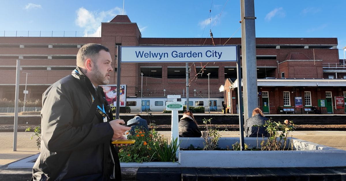 Great Northern passenger host at Welwyn garden city railway station