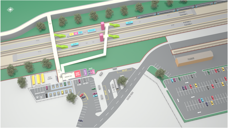 Biggleswade station map