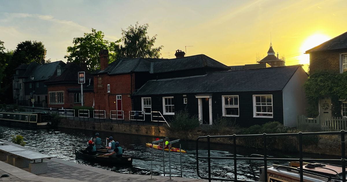 Boats on the river Lea in hertford