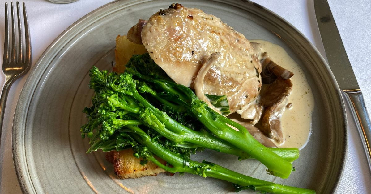 Pan roasted chicken at the Old Bridge Hotel