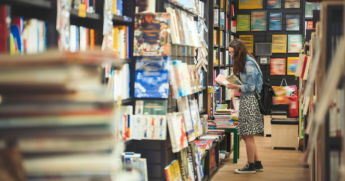 Stock image of a bookshop