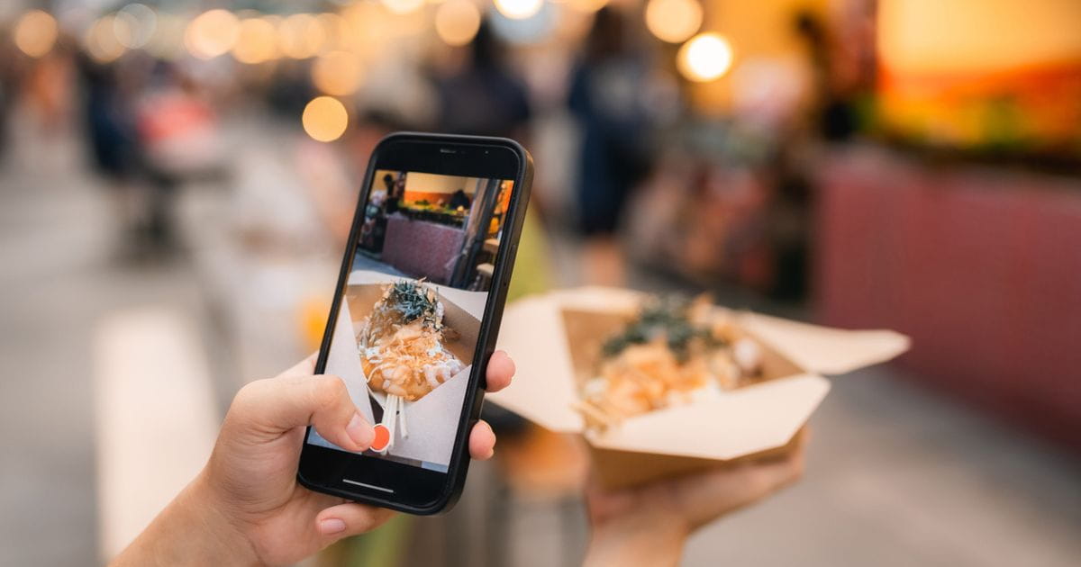 Photo opportunity of street food at a food festival