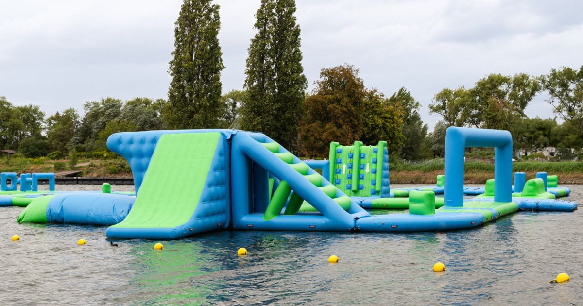 An inflatable aqua parc