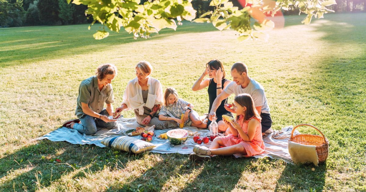 Family day out ideas Cambridge picnic at Jesus Green
