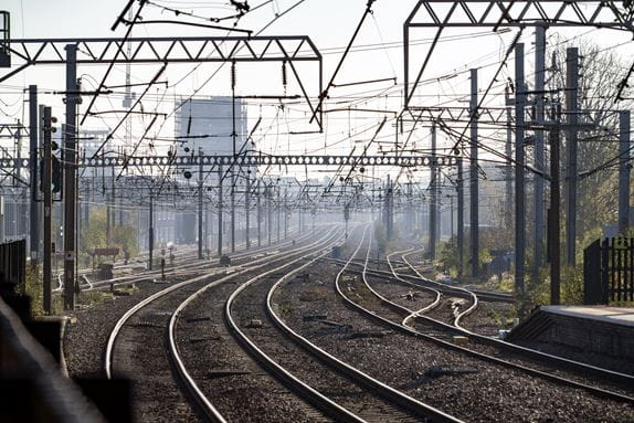 a train on a steel track
